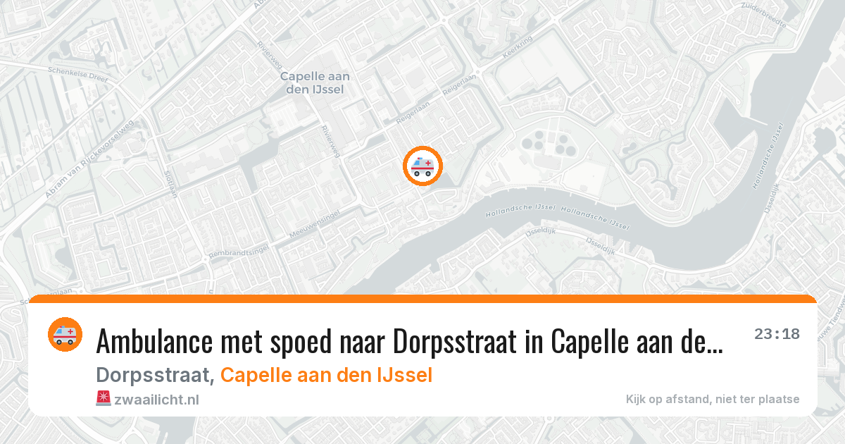 Ambulance met spoed naar Dorpsstraat in Capelle aan den IJssel — 9 aug 2026