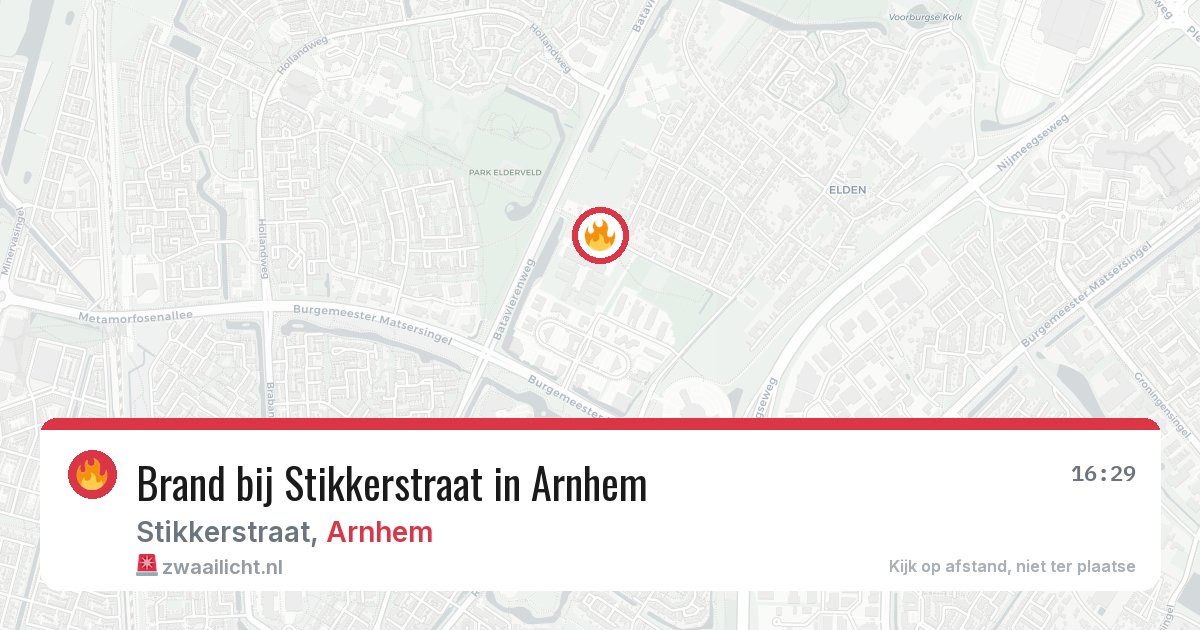 Brand bij Stikkerstraat in Arnhem — 21 jun 2026