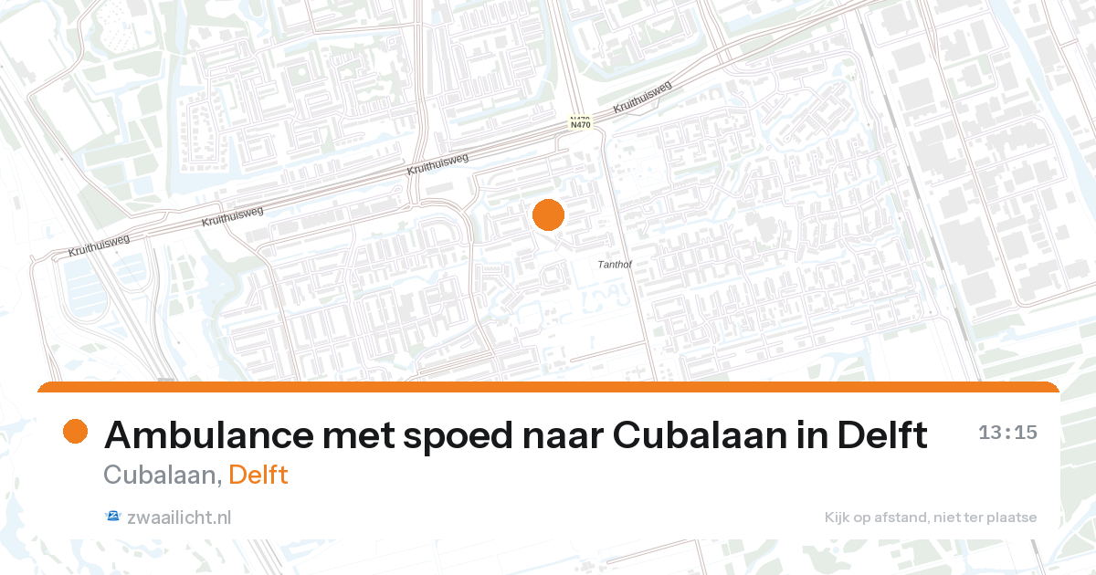 Ambulance met spoed naar Cubalaan in Delft — 27 aug 2026
