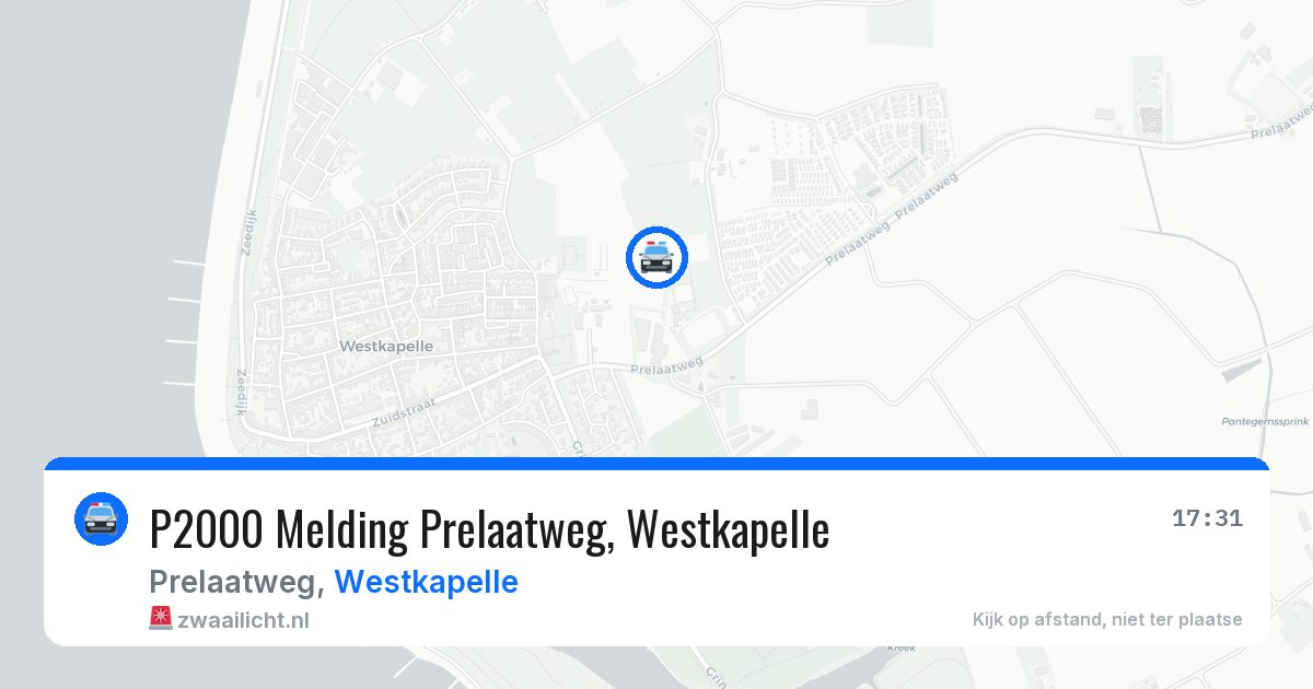 P2000 Melding Prelaatweg, Westkapelle — 6 jul 2026