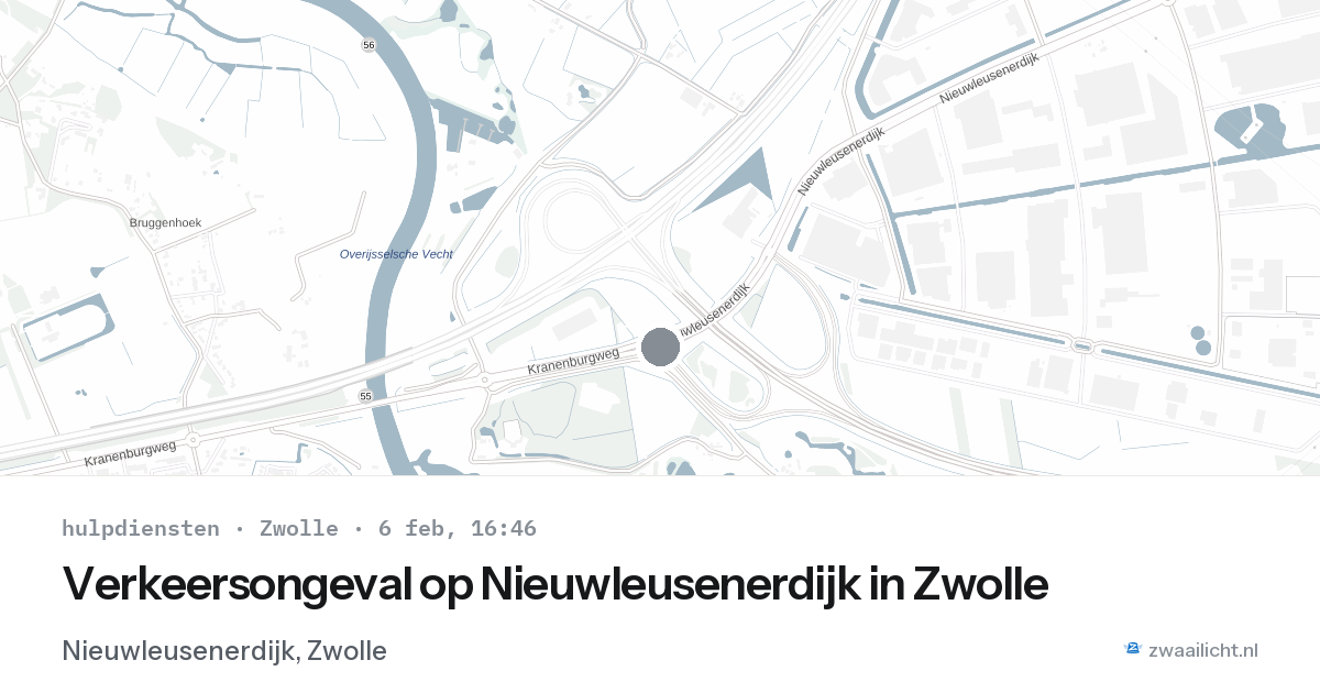 Verkeersongeval op Nieuwleusenerdijk in Zwolle — 6 feb 2026