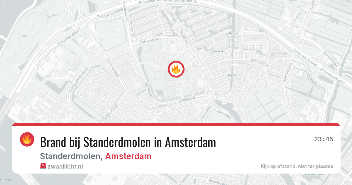 Brand bij Standerdmolen in Amsterdam — 15 jul 2026