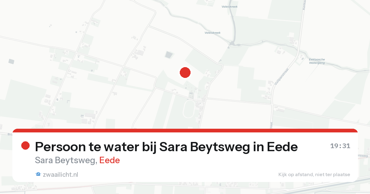 Persoon te water bij Sara Beytsweg in Eede — 19 aug 2026