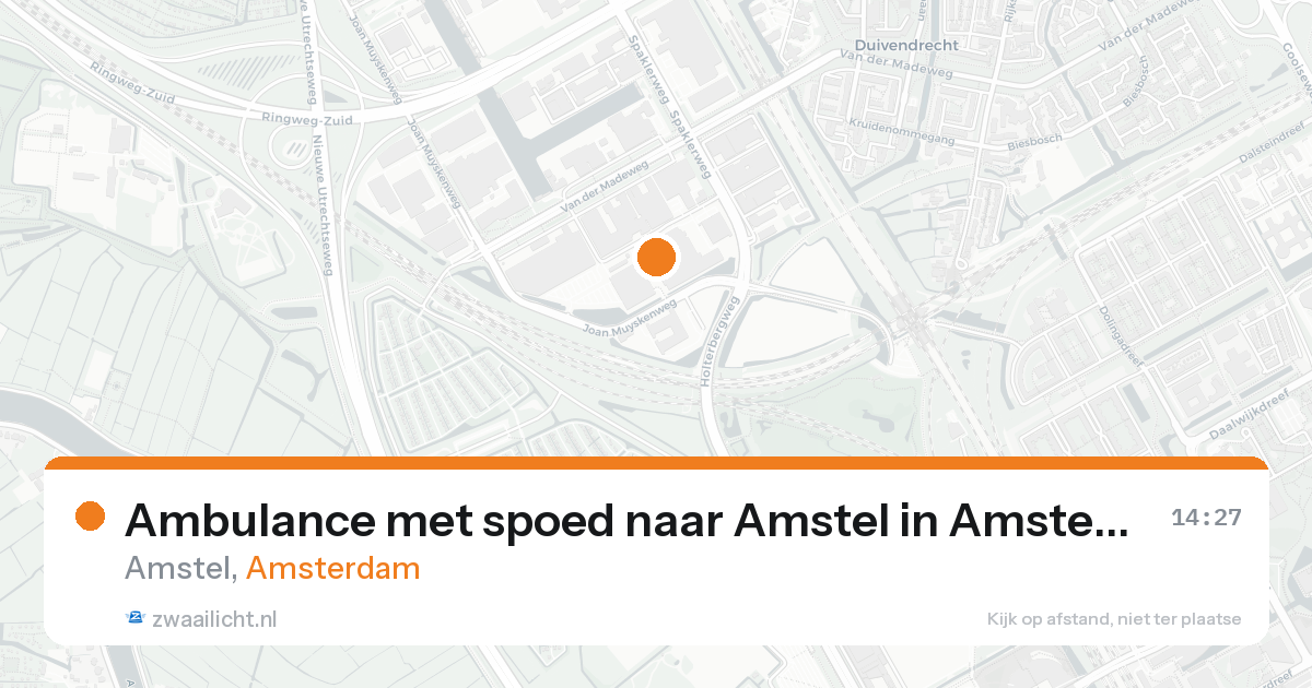 Ambulance met spoed naar Amstel in Amsterdam — 18 aug 2026