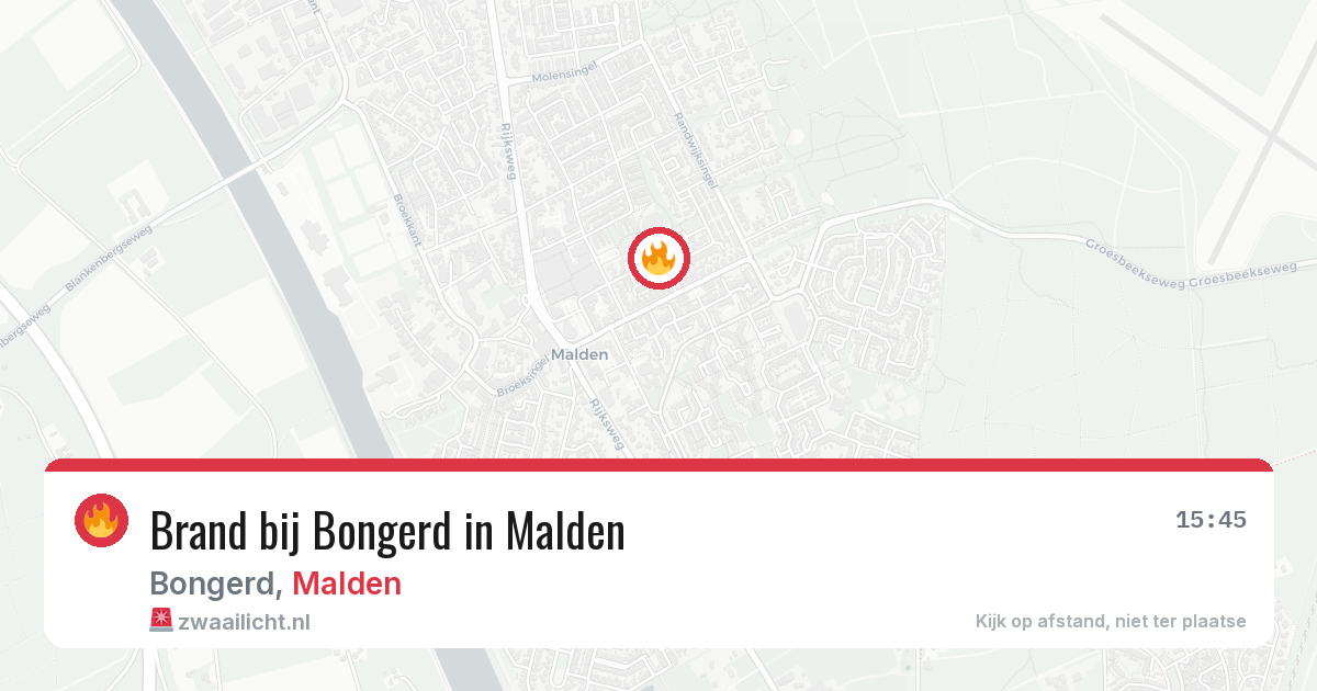 Brand bij Bongerd in Malden — 28 jun 2026