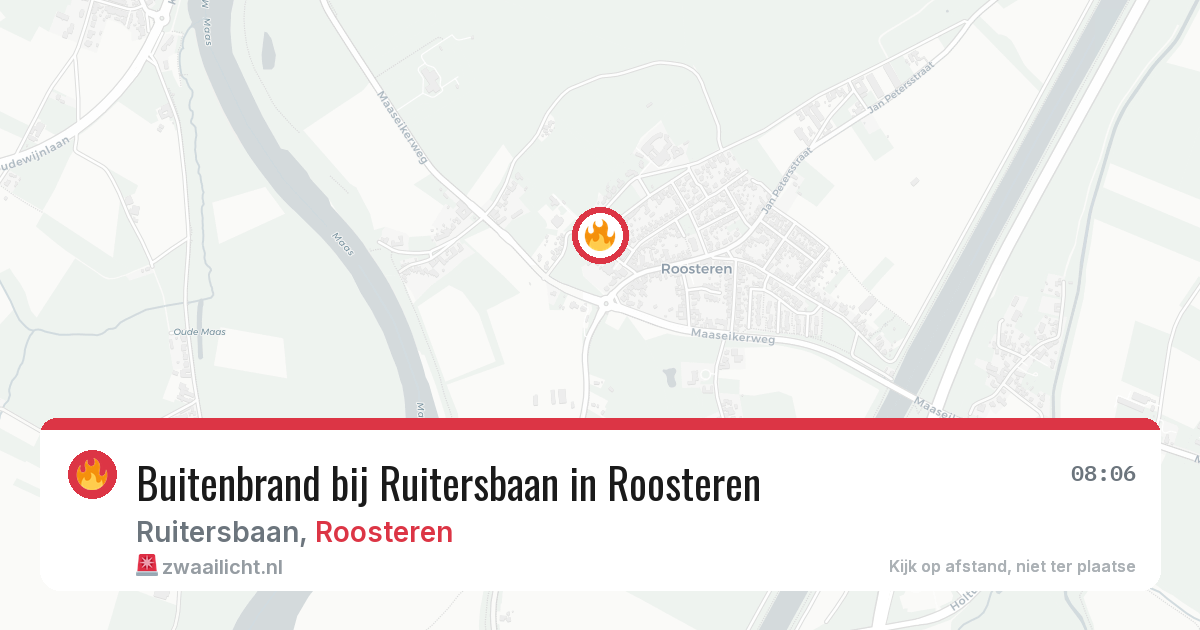 Buitenbrand bij Ruitersbaan in Roosteren — 6 jul 2026