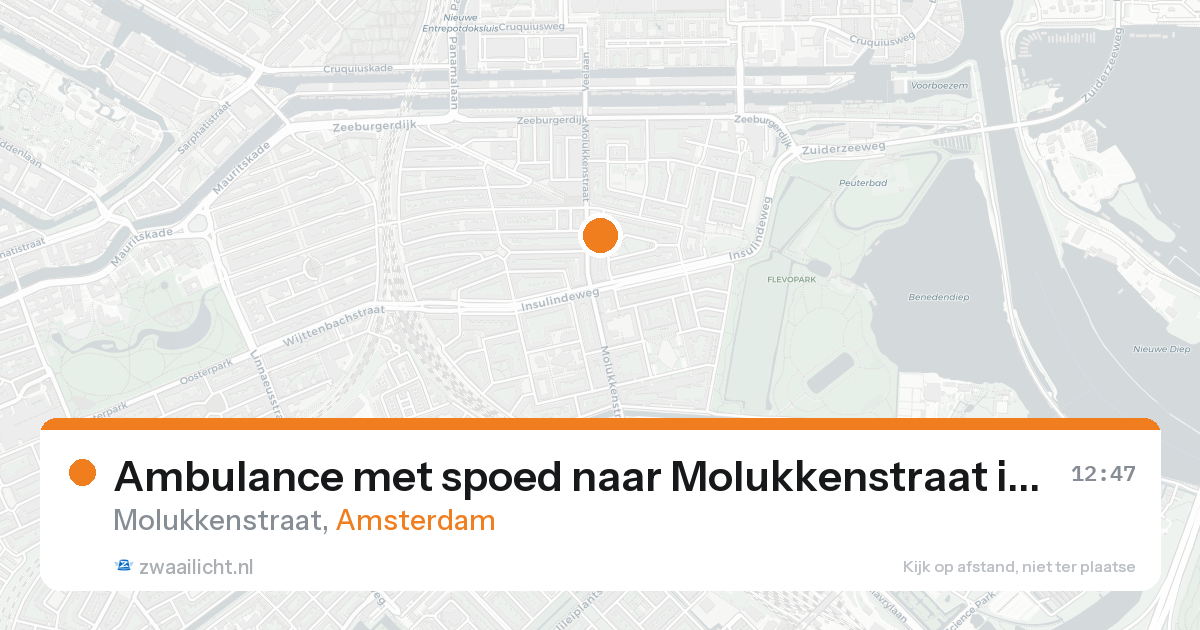 Ambulance met spoed naar Molukkenstraat in Amsterdam — 24 aug 2026
