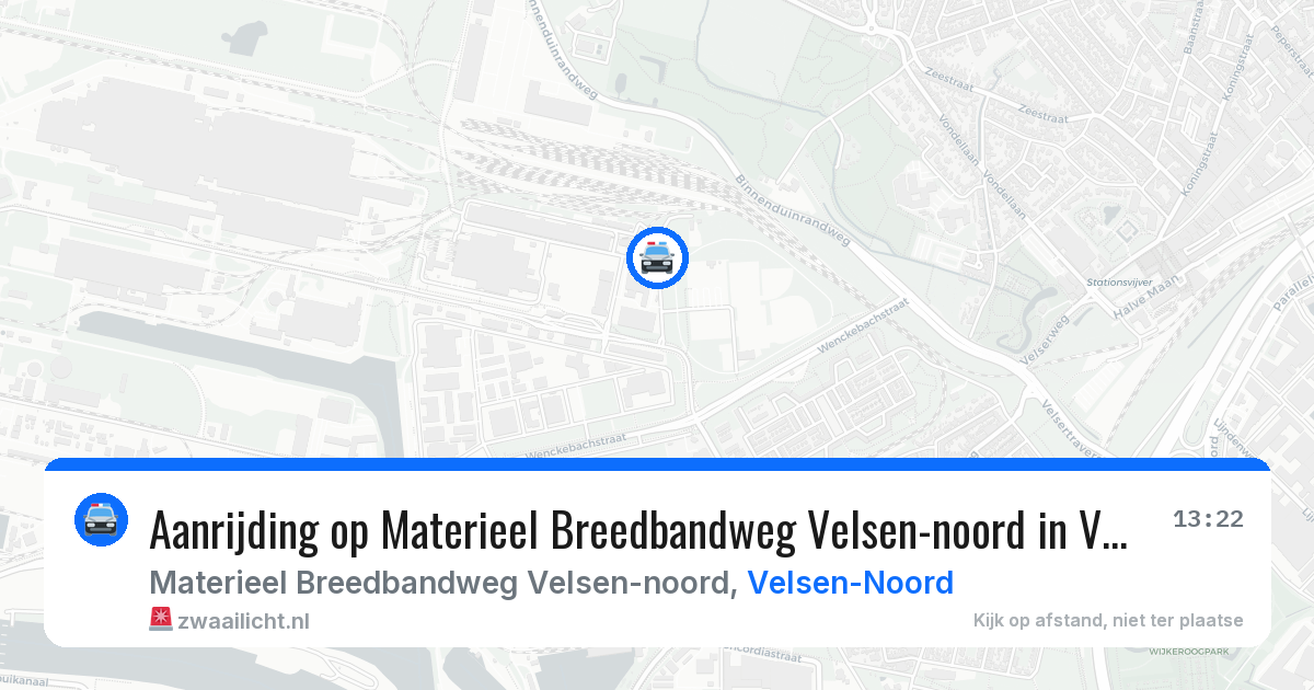 Aanrijding op Materieel Breedbandweg Velsen-noord in Velsen-Noord — 21 mei 2026