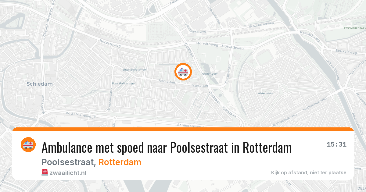 Ambulance met spoed naar Poolsestraat in Rotterdam — 24 mei 2026