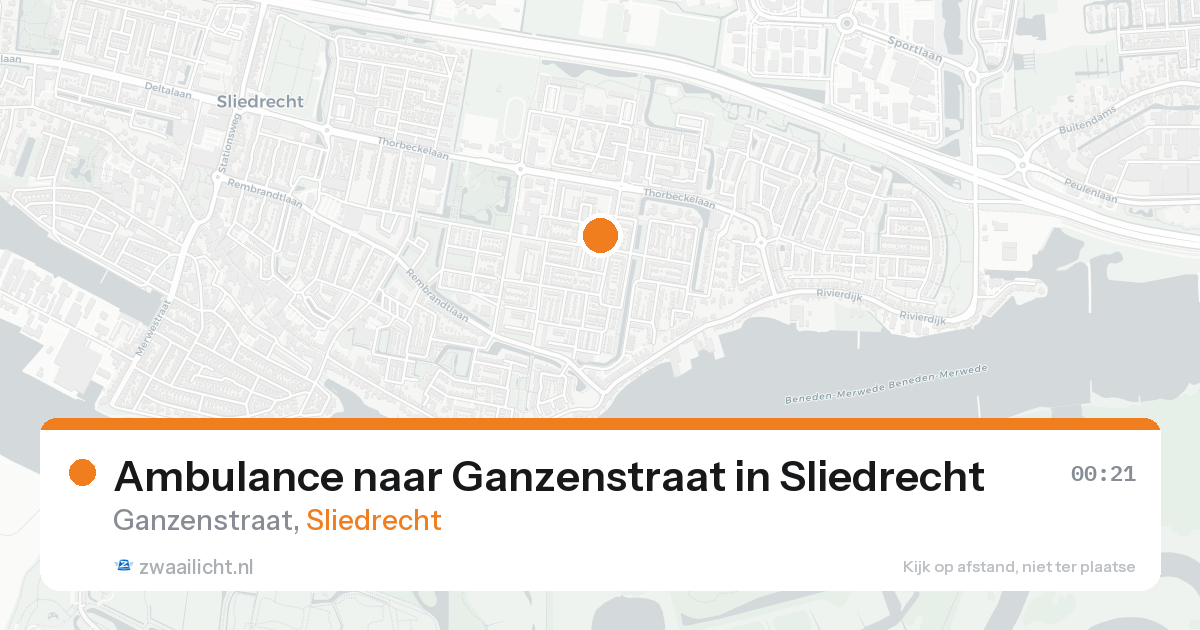 Ambulance naar Ganzenstraat in Sliedrecht — 19 aug 2026