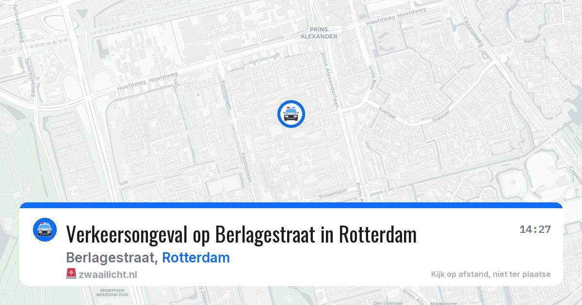 Verkeersongeval op Berlagestraat in Rotterdam — 10 aug 2026