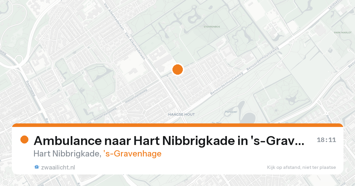Ambulance naar Hart Nibbrigkade in 's-Gravenhage — 20 aug 2026