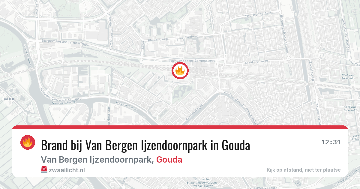 Brand bij Van Bergen Ijzendoornpark in Gouda — 6 mei 2026