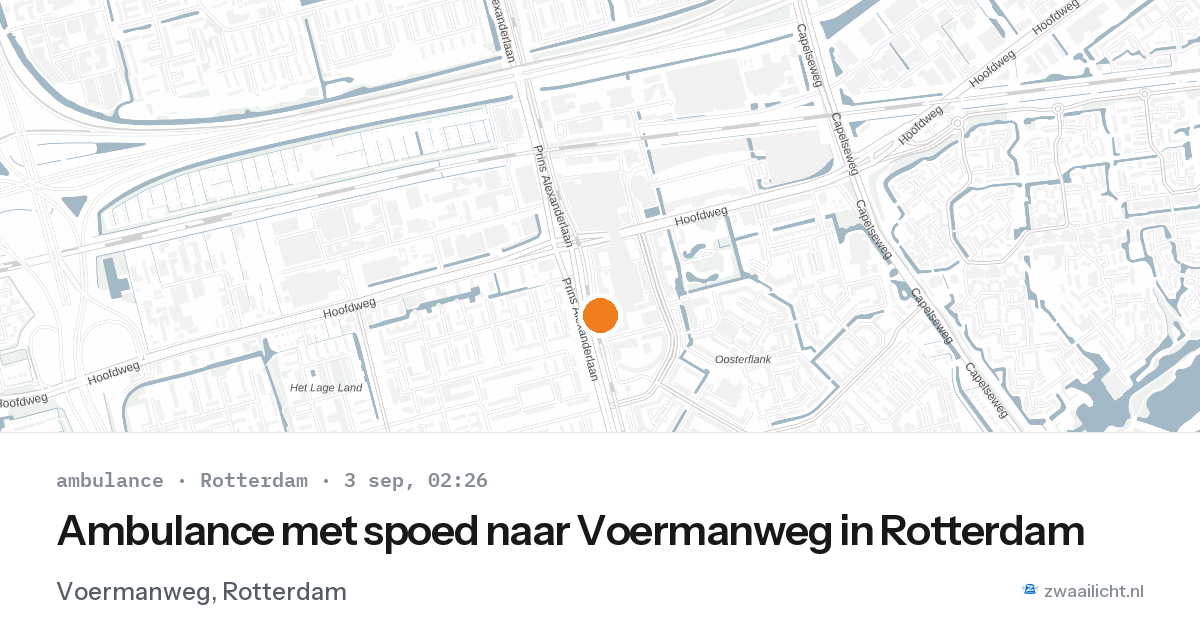 Ambulance met spoed naar Voermanweg in Rotterdam — 3 sep 2026