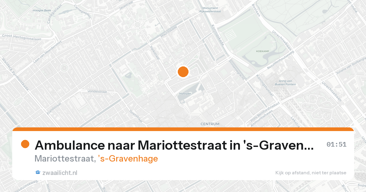 Ambulance naar Mariottestraat in 's-Gravenhage — 8 feb 2026
