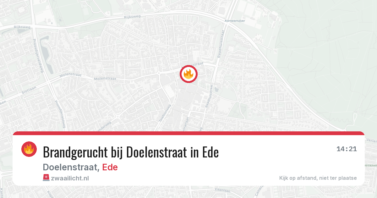 Brandgerucht bij Doelenstraat in Ede — 4 aug 2026