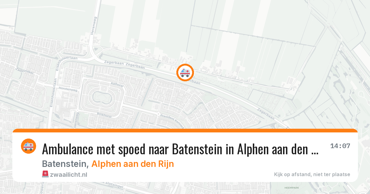 Ambulance met spoed naar Batenstein in Alphen aan den Rijn — 7 aug 2026