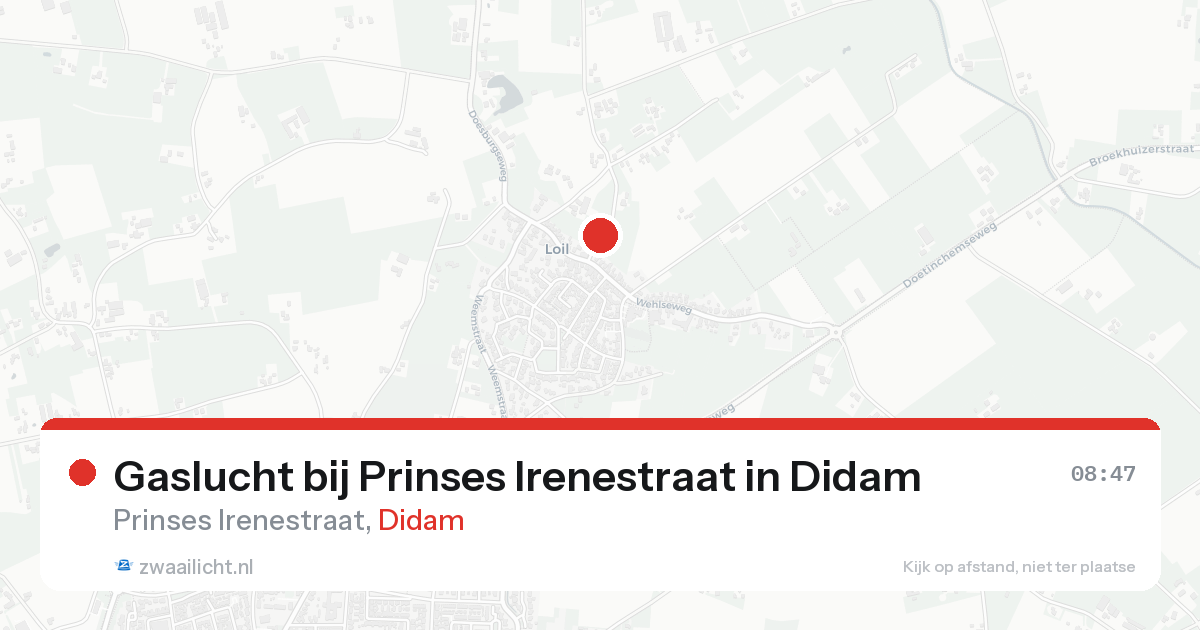 Gaslucht bij Prinses Irenestraat in Didam — 8 feb 2026