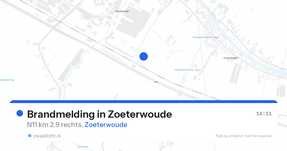 Brandmelding in Zoeterwoude — 19 aug 2026