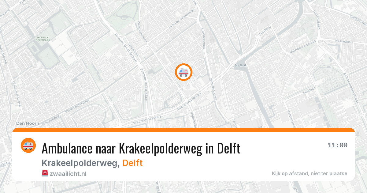 Ambulance naar Krakeelpolderweg in Delft — 27 mrt 2026
