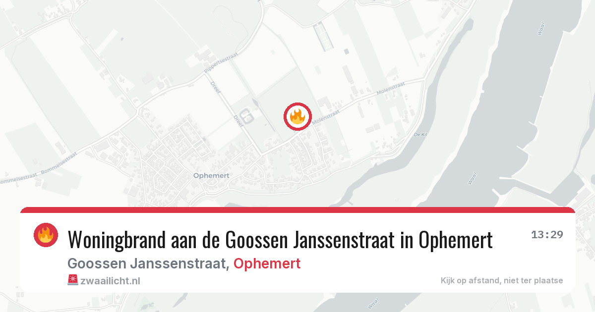Woningbrand aan de Goossen Janssenstraat in Ophemert — 26 jun 2026