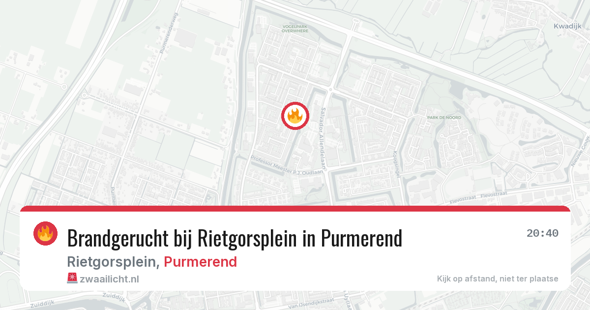 Brandgerucht bij Rietgorsplein in Purmerend — 18 mrt 2026