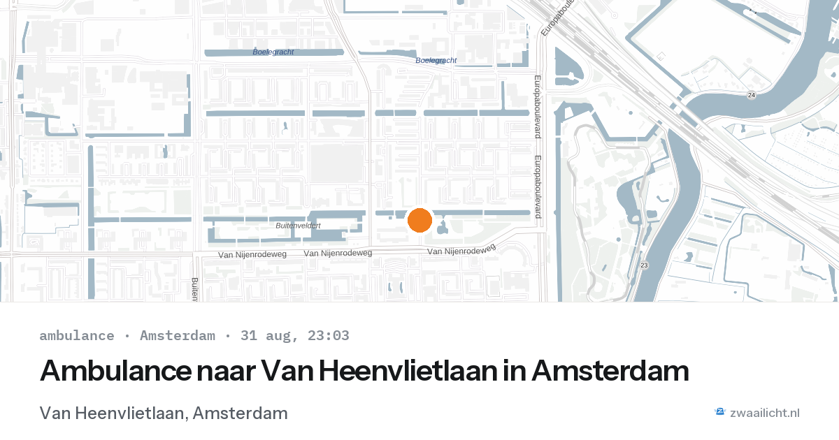 Ambulance naar Van Heenvlietlaan in Amsterdam — 31 aug 2026