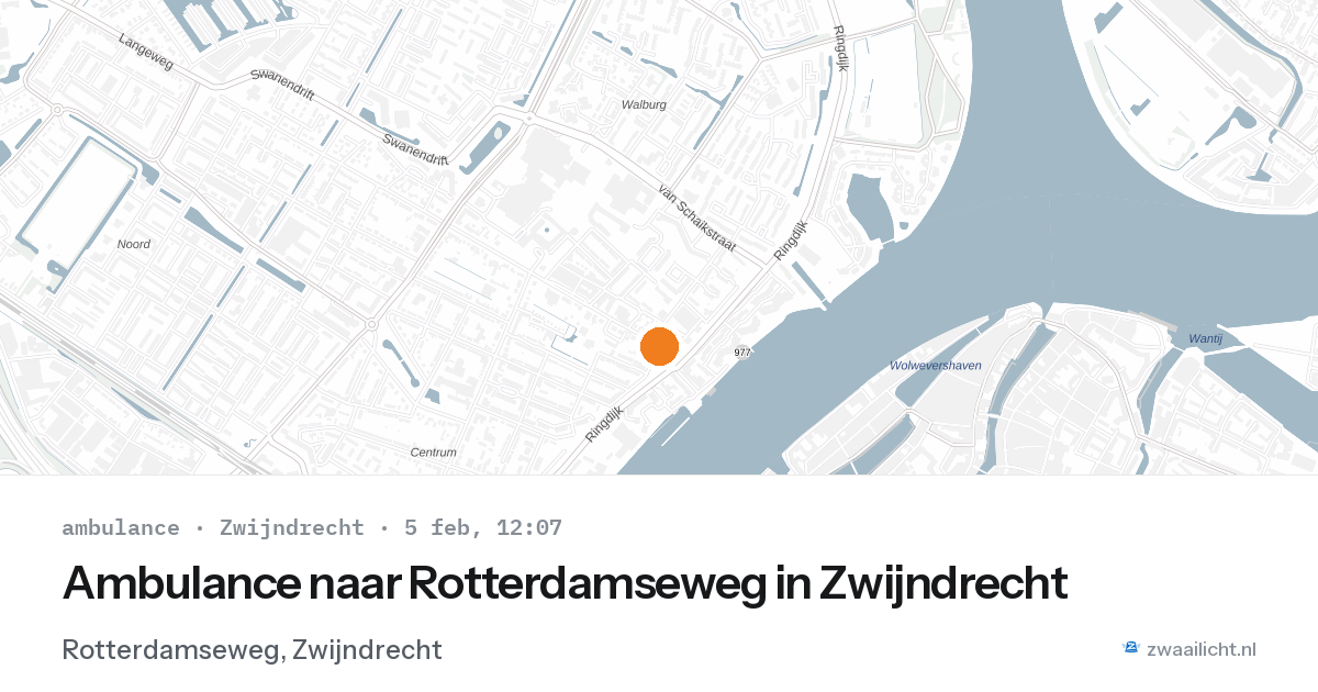 Ambulance naar Rotterdamseweg in Zwijndrecht — 5 feb 2026