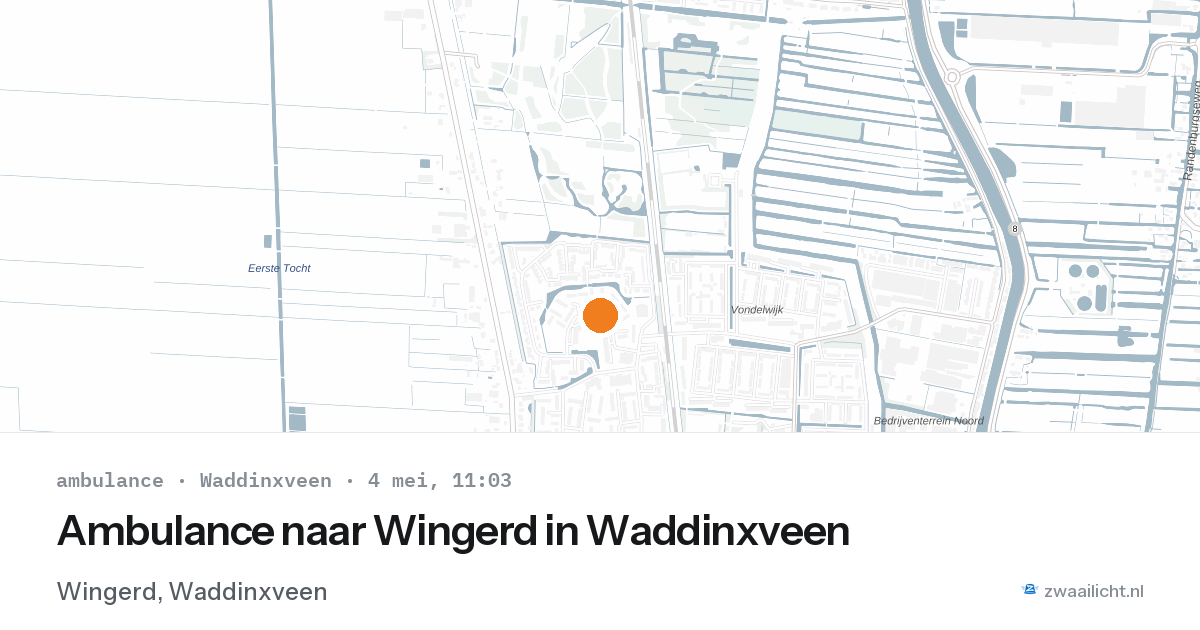 Ambulance naar Wingerd in Waddinxveen — 4 mei 2026