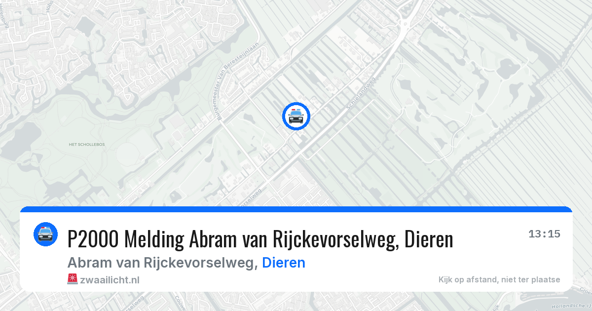 P2000 Melding Abram van Rijckevorselweg, Dieren — 12 jun 2026