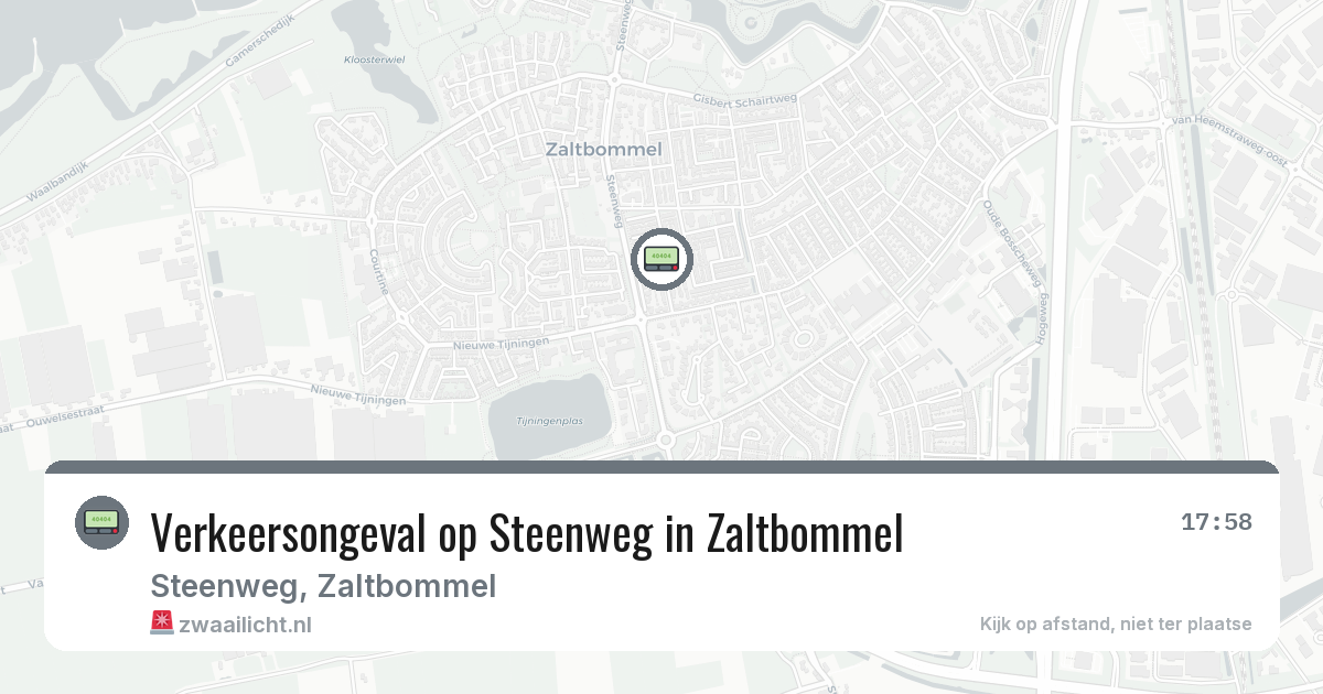 Verkeersongeval op Steenweg in Zaltbommel — 24 jul 2026