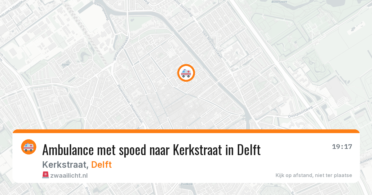 Ambulance met spoed naar Kerkstraat in Delft — 29 jul 2026