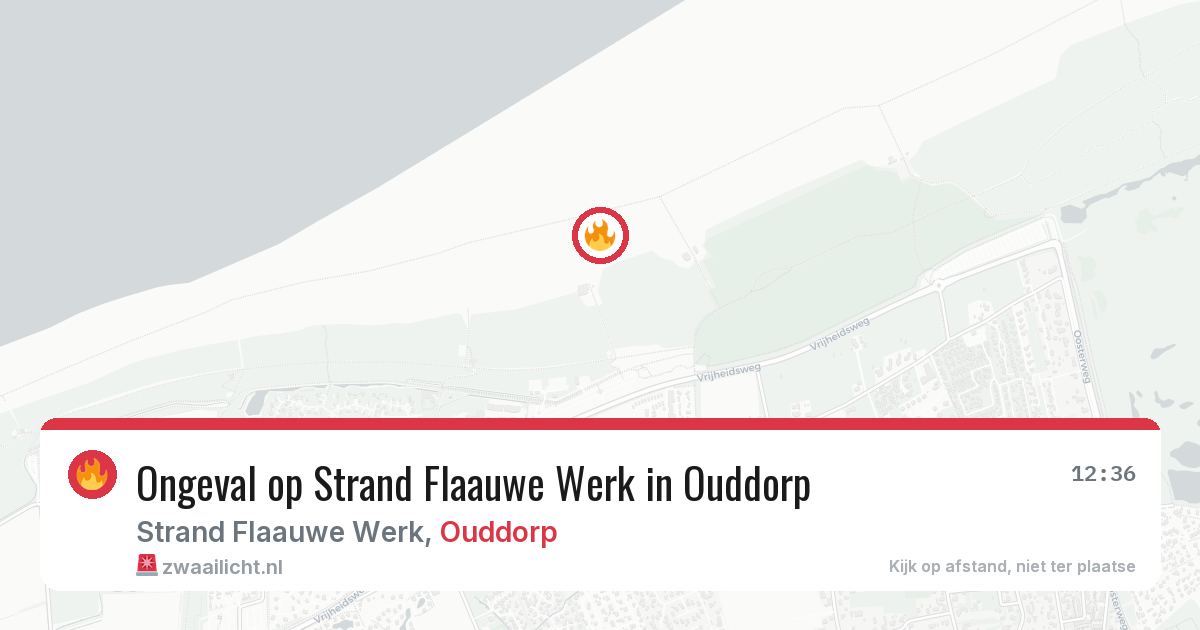 Ongeval op Strand Flaauwe Werk in Ouddorp — 6 jul 2026
