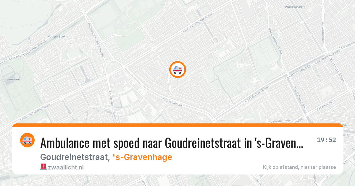 Ambulance met spoed naar Goudreinetstraat in 's-Gravenhage — 25 apr 2026
