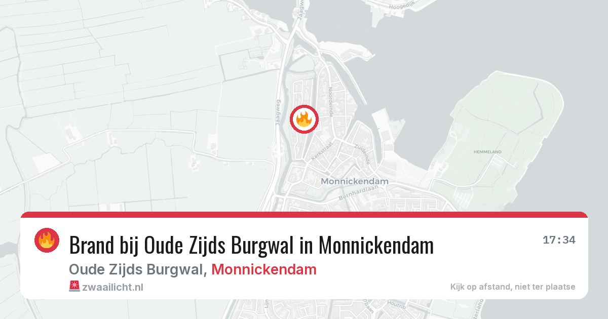 Brand bij Oude Zijds Burgwal in Monnickendam — 2 jul 2026