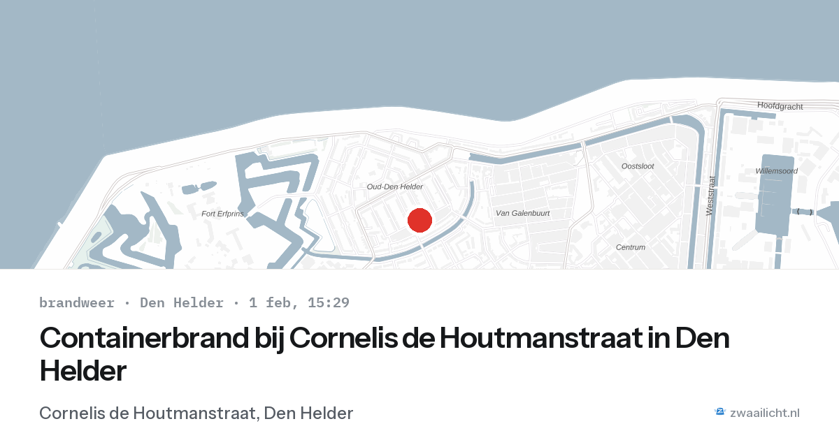 Containerbrand bij Cornelis de Houtmanstraat in Den Helder — 1 feb 2026