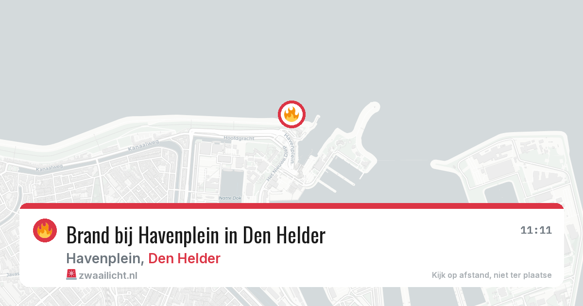 Brand bij Havenplein in Den Helder — 7 jul 2026
