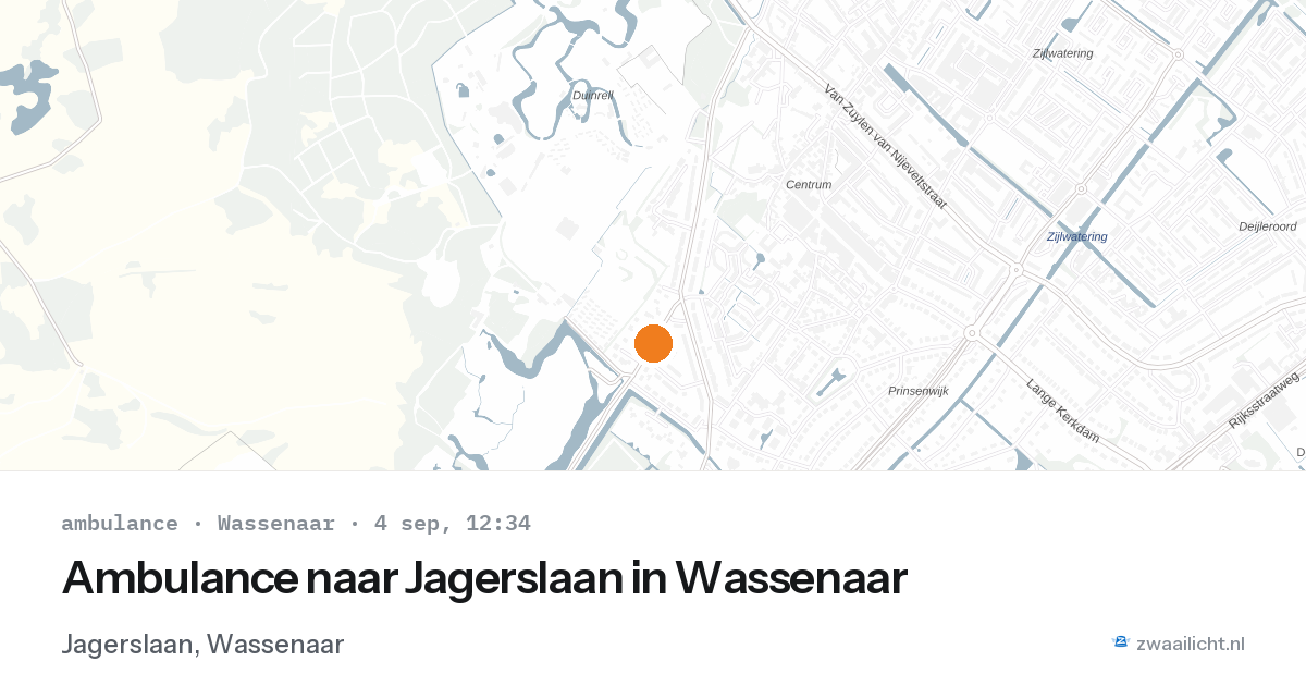 Ambulance naar Jagerslaan in Wassenaar — 4 sep 2026