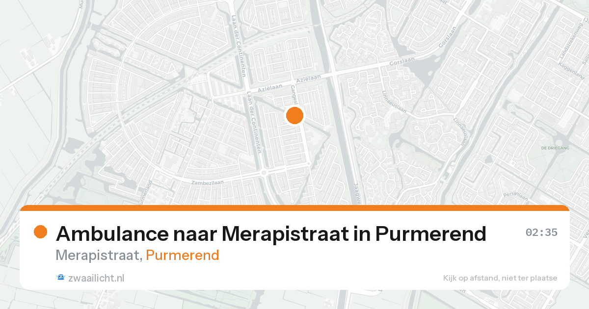 Ambulance naar Merapistraat in Purmerend — 23 aug 2026