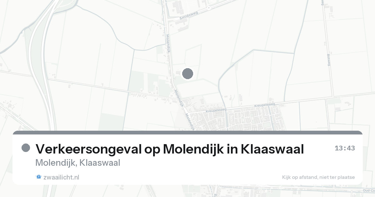 Verkeersongeval op Molendijk in Klaaswaal — 7 feb 2026