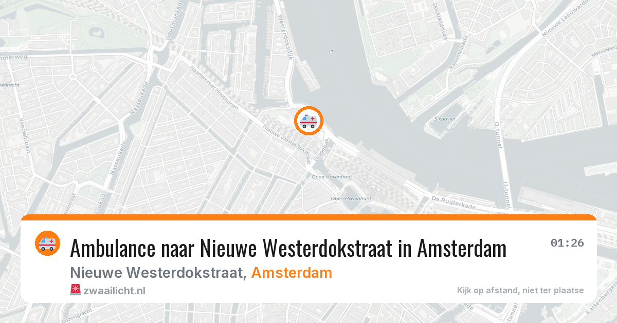 Ambulance naar Nieuwe Westerdokstraat in Amsterdam — 24 mrt 2026