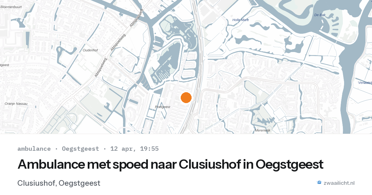 Ambulance met spoed naar Clusiushof in Oegstgeest — 12 apr 2026