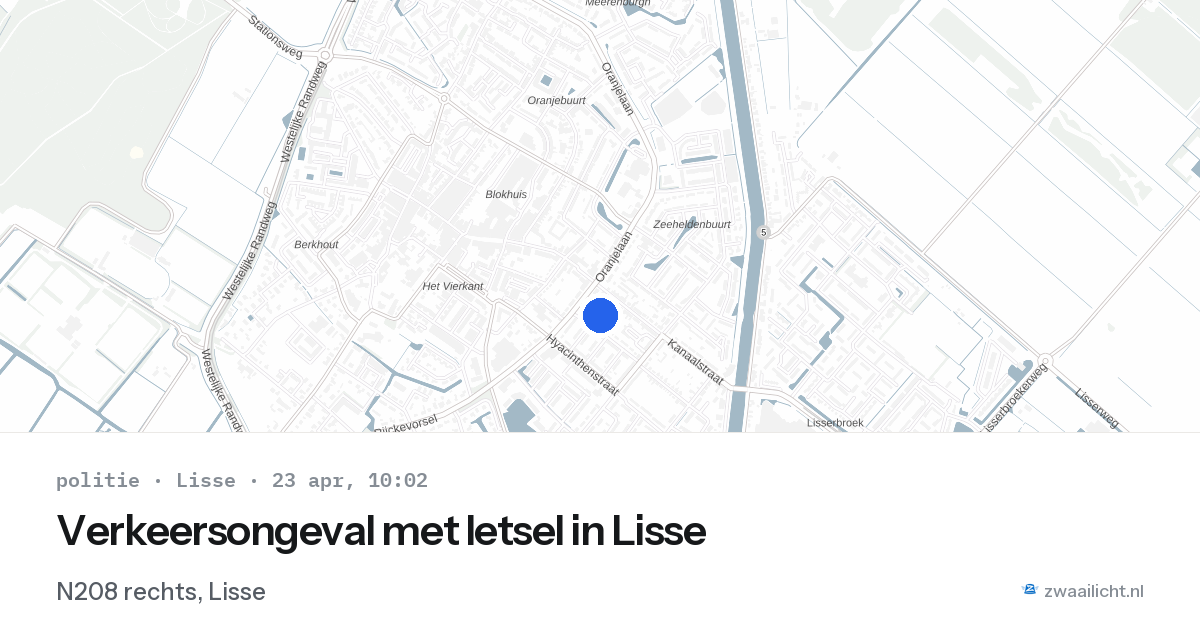 Verkeersongeval met letsel in Lisse — 23 apr 2026