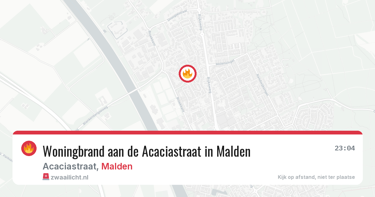 Woningbrand aan de Acaciastraat in Malden — 20 mei 2026