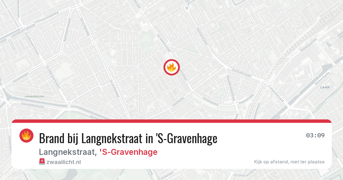 Brand bij Langnekstraat in 'S-Gravenhage — 14 aug 2026
