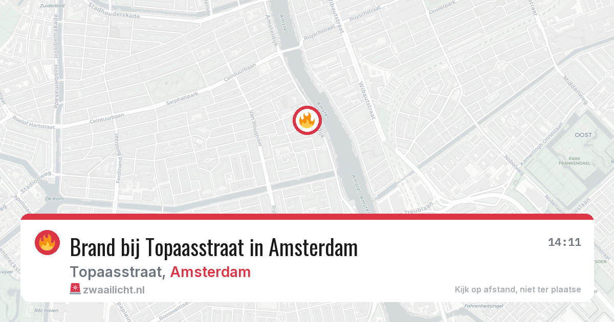 Brand bij Topaasstraat in Amsterdam — 26 jul 2026