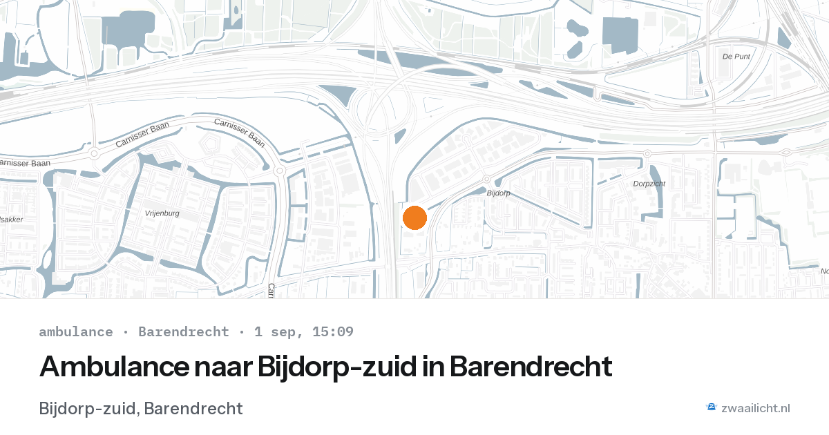 Ambulance naar Bijdorp-zuid in Barendrecht — 1 sep 2026