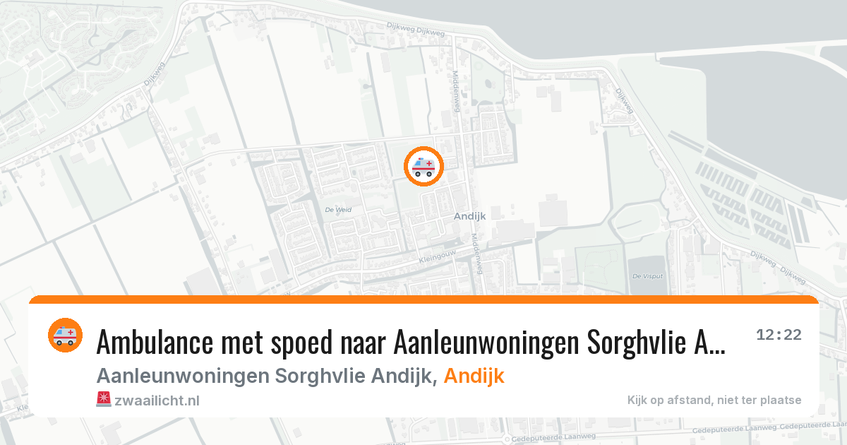 Ambulance met spoed naar Aanleunwoningen Sorghvlie Andijk in Andijk — 17 jun 2026