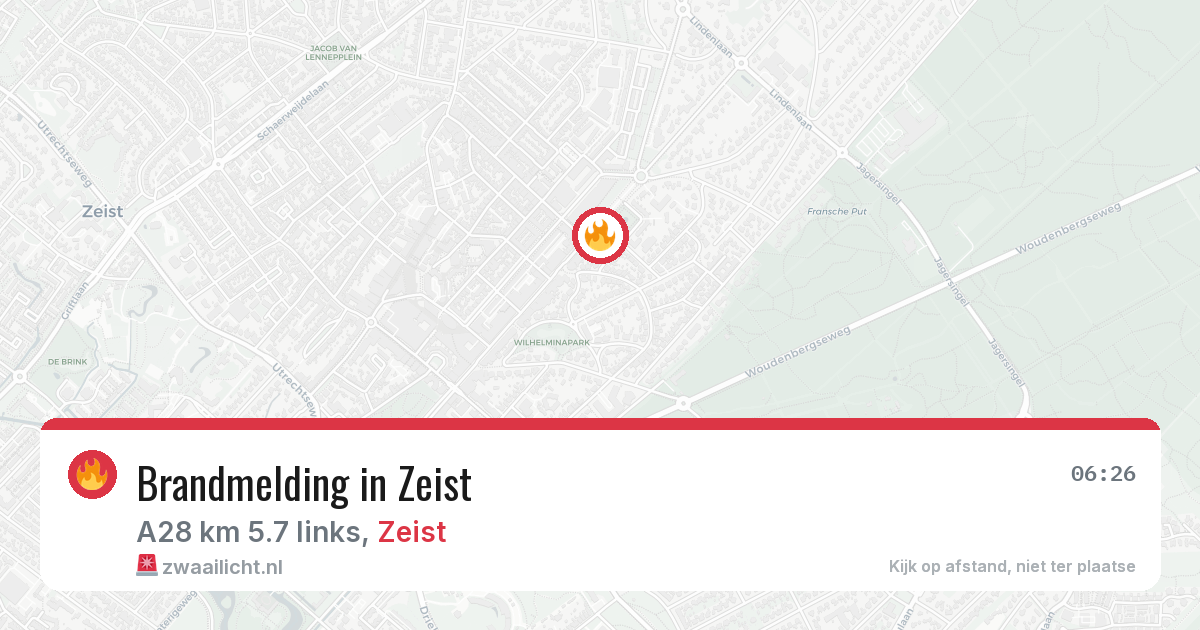 Brandmelding in Zeist — 29 mei 2026