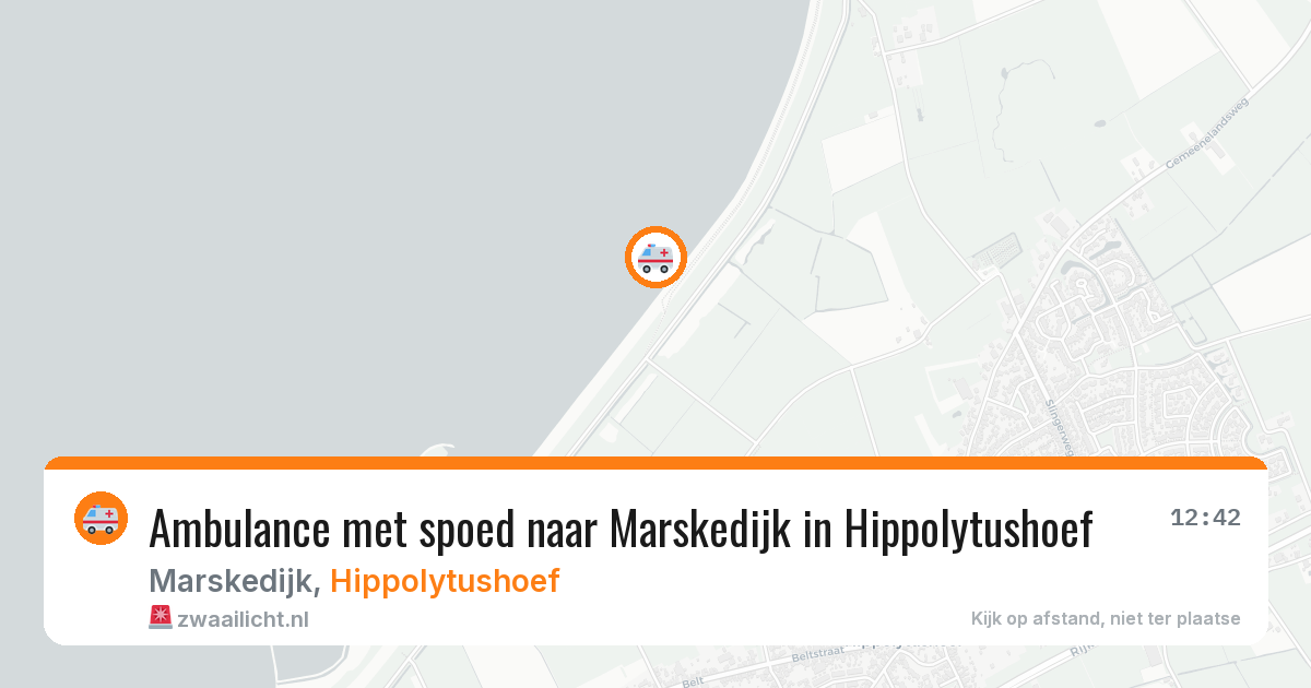 Ambulance met spoed naar Marskedijk in Hippolytushoef — 12 aug 2026